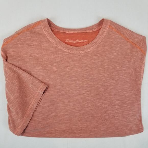 Tommy Bahama Shirt Mens XL Orange Heather Short Sleeve Crewneck Performance - Picture 3 of 7